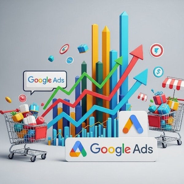 واجهة Google Ads Editor على جهاز لابتوب